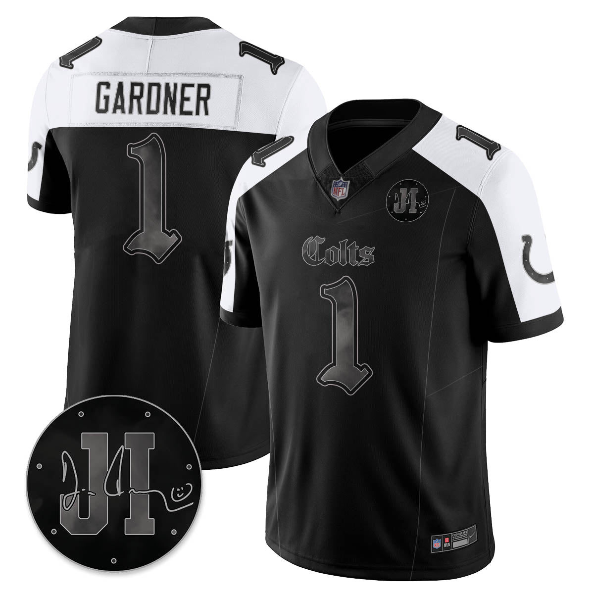 IND 'Dark Gothic' Vapor Limited Jersey - Jim Irsay Patch - Stitched