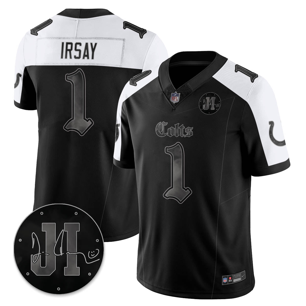 IND 'Dark Gothic' Vapor Limited Jersey - Jim Irsay Patch - Stitched