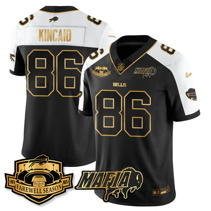 BUF 2025 Bills Mafia Patch Gold Vapor Limited Jersey - Stitched