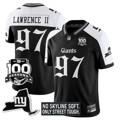NYG 100th Seasons 'Gothic Gotham Edition' Vapor Limited Jersey - Stitched