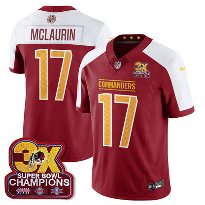 WAS 3-Time Champions Patch Vapor Limited Jersey - Stitched