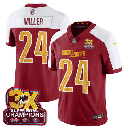 WAS 3-Time Champions Patch Vapor Limited Jersey - Stitched
