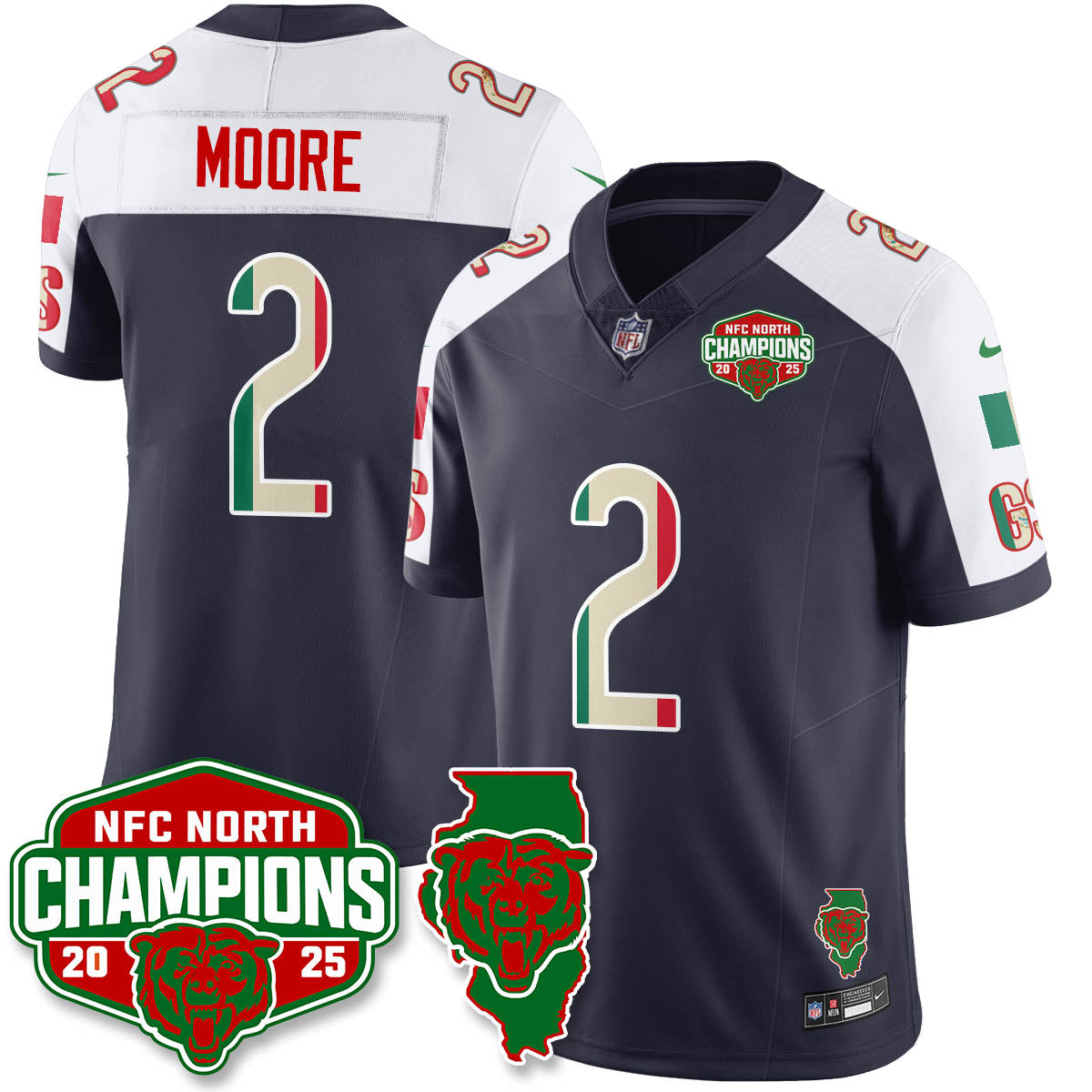 CHI Mexico NFC North Division Champions Vapor Limited Jersey - Stitched