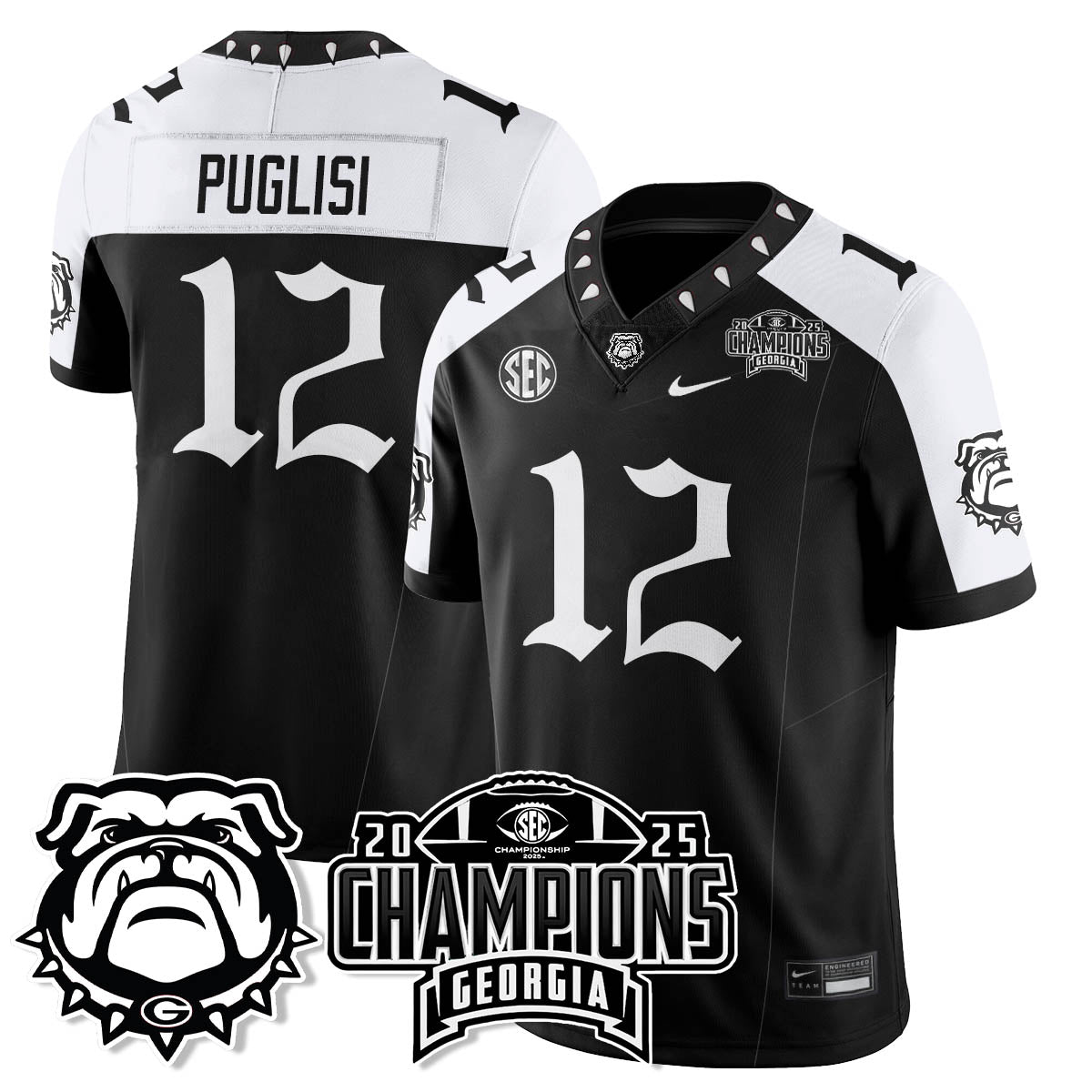 Georgia Bulldogs Gothic Vapor Limited Jersey - SEC Football Champions - All Stitched