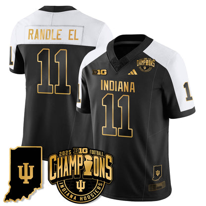 Indiana H Vapor Limited Football Gold Jersey - Big 10 Champions - Stitched