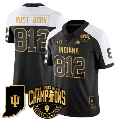 Indiana H Vapor Limited Football Gold Jersey - Big 10 Champions - Stitched