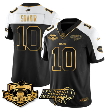 BUF 2025 Bills Mafia Patch Gold Vapor Limited Jersey - Stitched