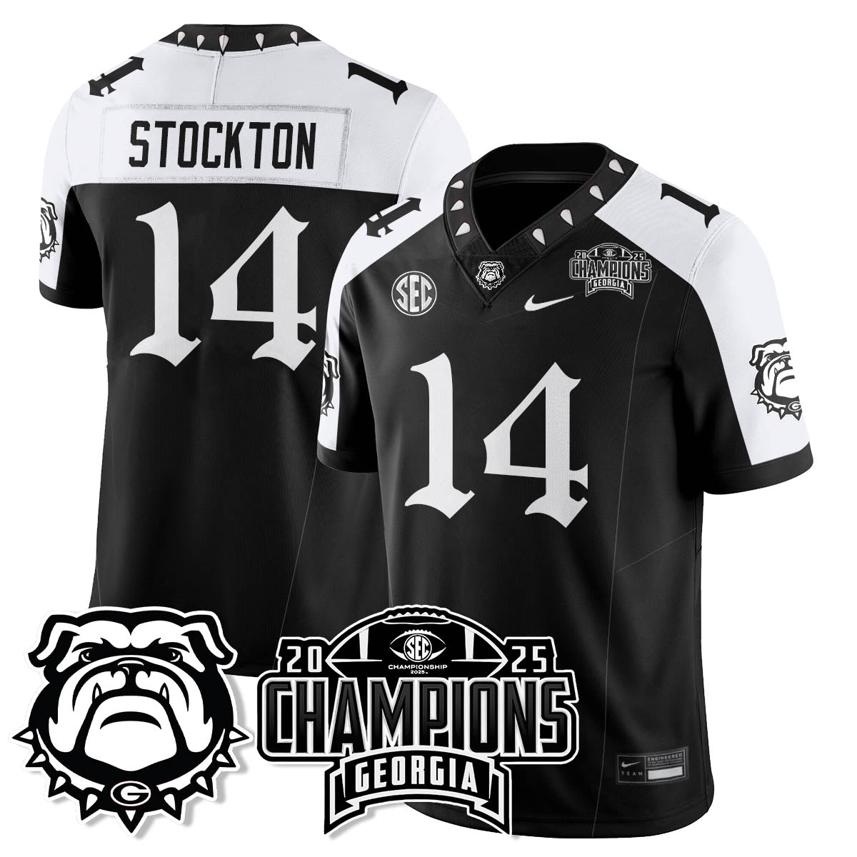 Georgia Bulldogs Gothic Vapor Limited Jersey - SEC Football Champions - All Stitched