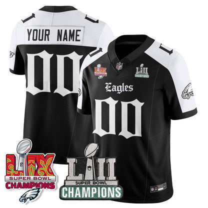 PHI 'Gothic Philly' LII-LIX Super Bowl Champions Vapor Limited Jersey - Stitched
