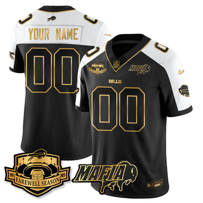 BUF 2025 Bills Mafia Patch Gold Vapor Limited Jersey - Stitched