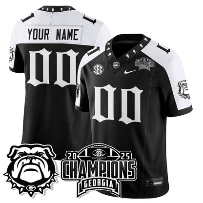 Georgia Bulldogs Gothic Vapor Limited Custom Jersey - SEC Football Champions - All Stitched