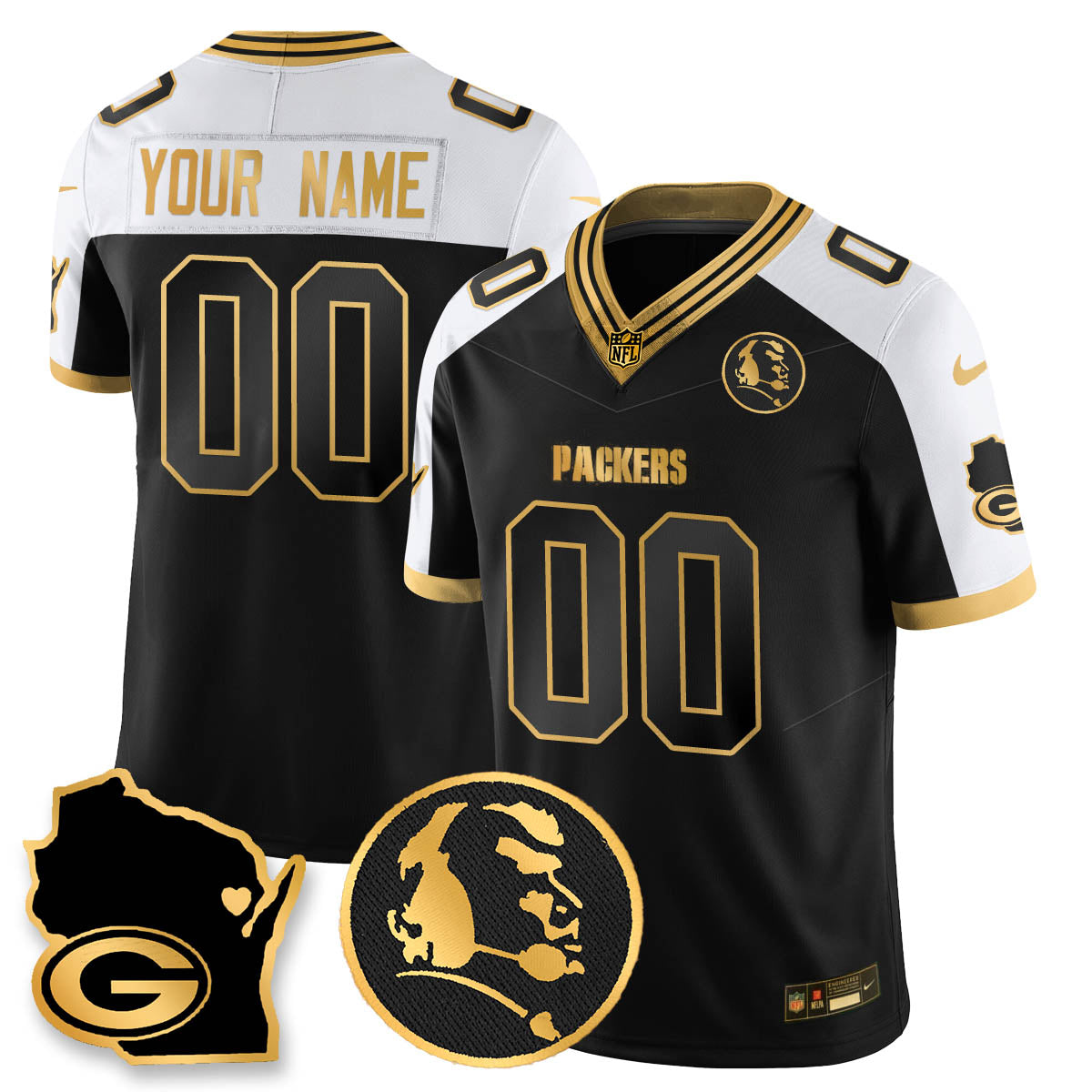 GB 4-Time Champions Vapor Limited Jersey - John Madden Patch - Stitched