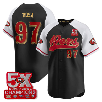 SF 5-Time Champions Patch Vapor Baseball Jersey - Stitched