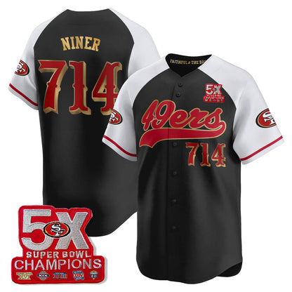 SF 5-Time Champions Patch Vapor Baseball Jersey - Stitched