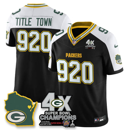 GB 4-Time Champions Patch Vapor Limited Jersey - Stitched