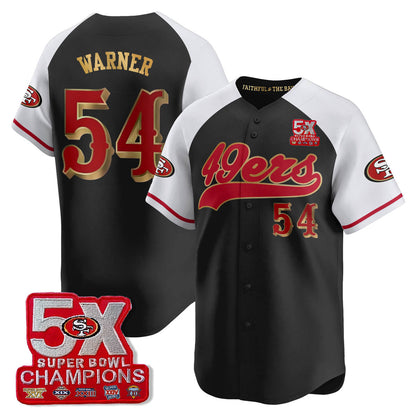 SF 5-Time Champions Patch Vapor Baseball Jersey - Stitched