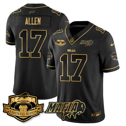 BUF 2025 Bills Mafia Patch Gold Vapor Limited Jersey - Stitched