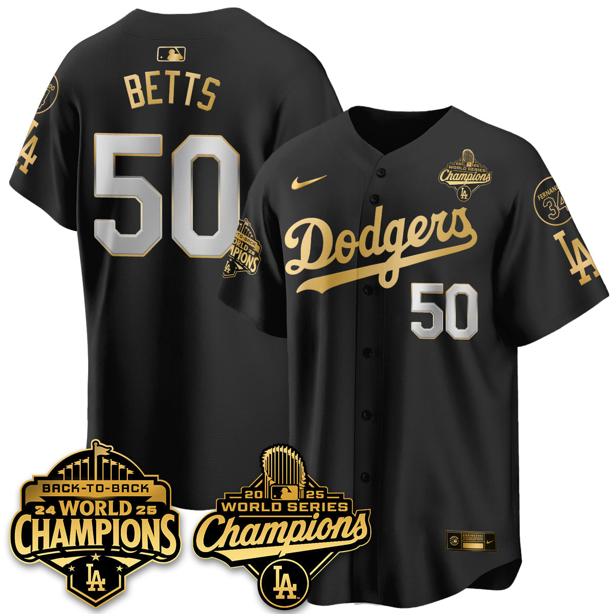 LAD 2025 World Series Champions Jersey - Stitched