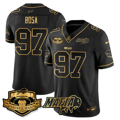 BUF 2025 Bills Mafia Patch Gold Vapor Limited Jersey - Stitched