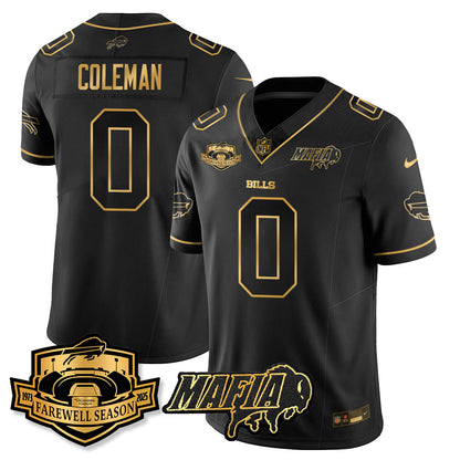 BUF 2025 Bills Mafia Patch Gold Vapor Limited Jersey - Stitched