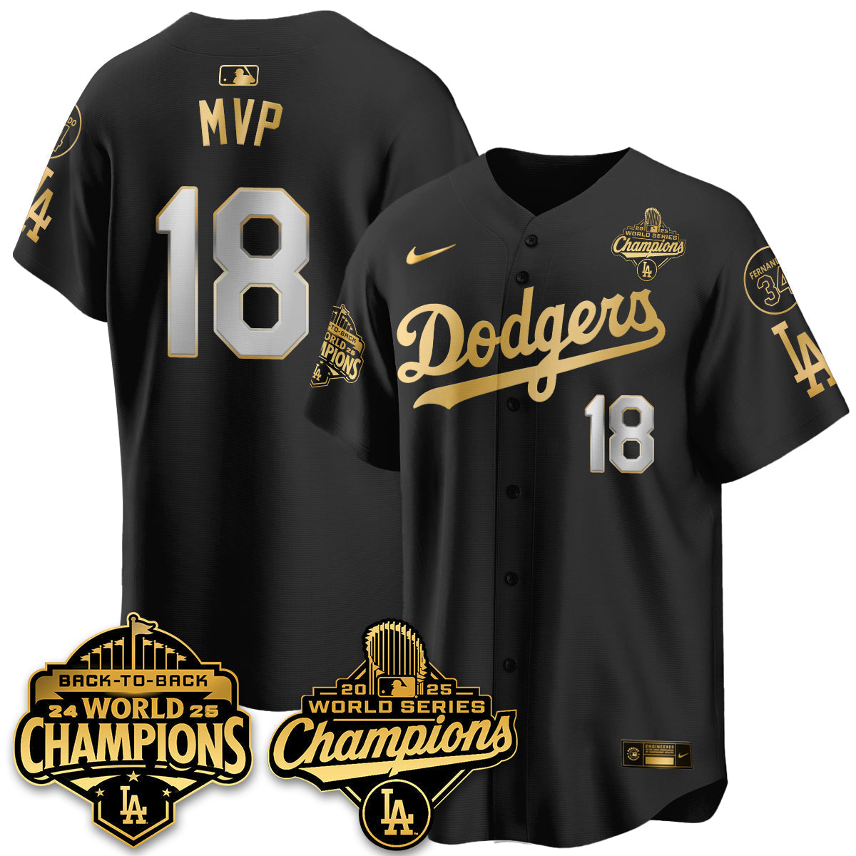 LAD 2025 World Series Champions Jersey - Stitched