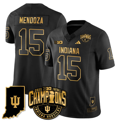 Indiana H Vapor Limited Football Gold Jersey - Big 10 Champions - Stitched