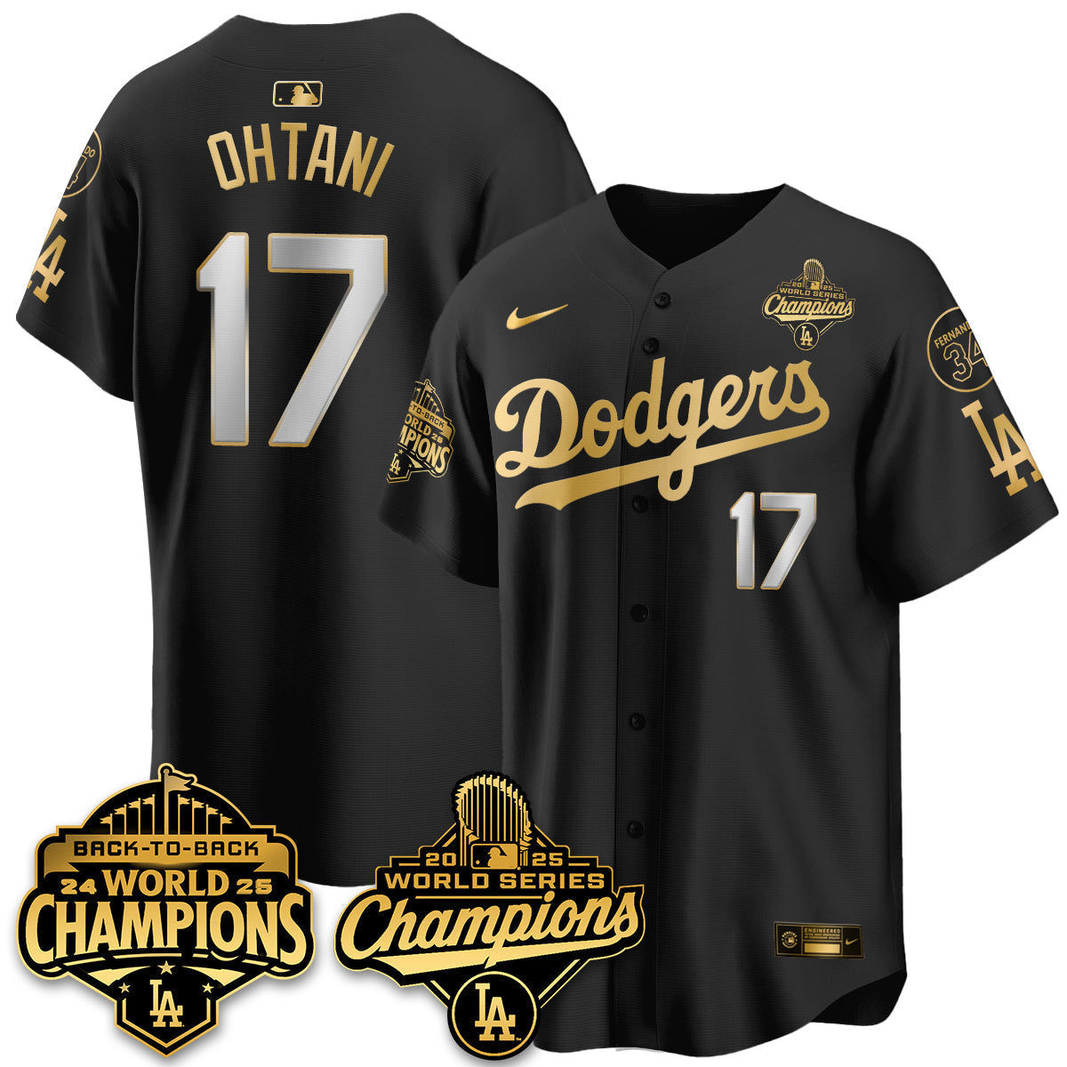 LAD 2025 World Series Champions Jersey - Stitched
