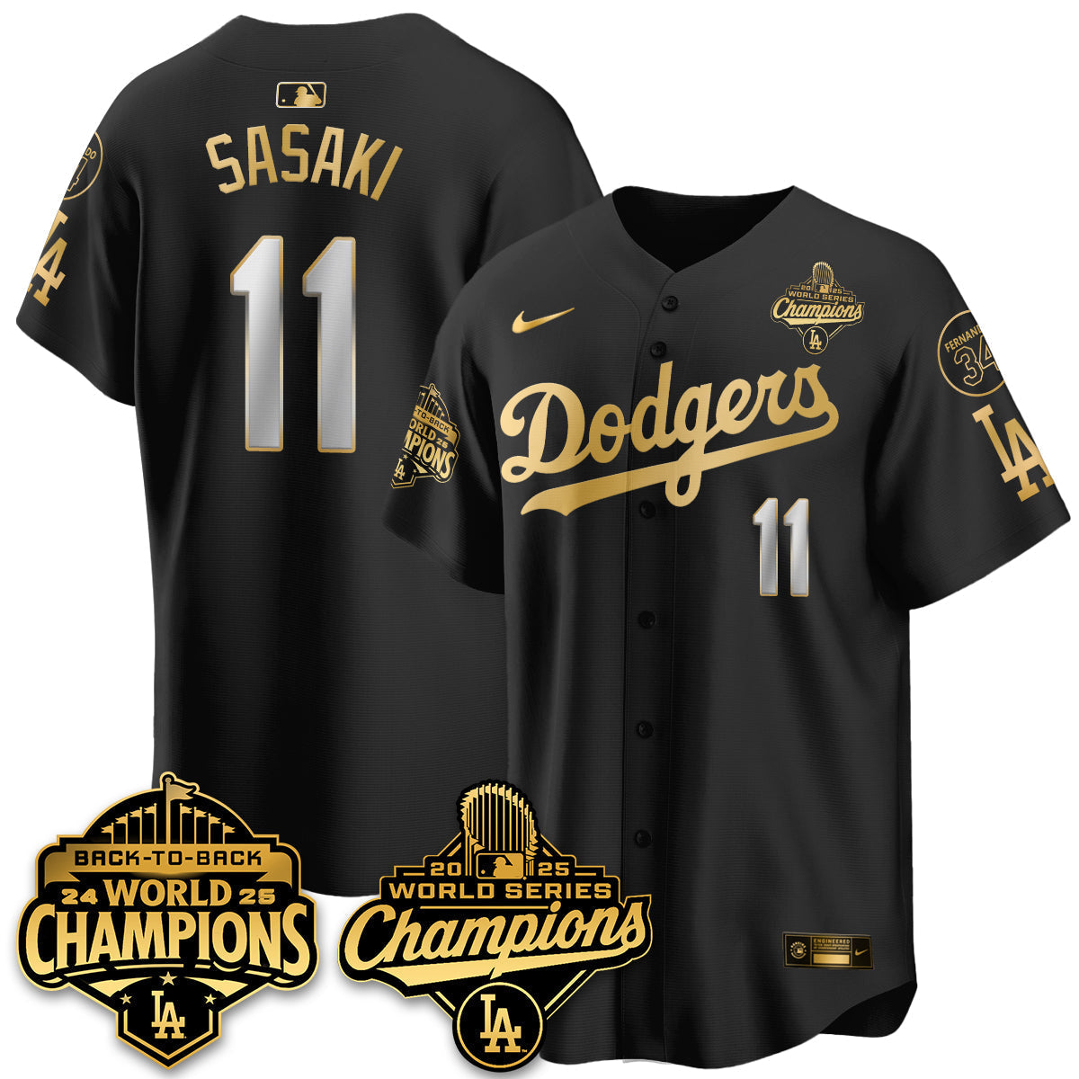 LAD 2025 World Series Champions Jersey - Stitched