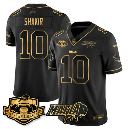 BUF 2025 Bills Mafia Patch Gold Vapor Limited Jersey - Stitched