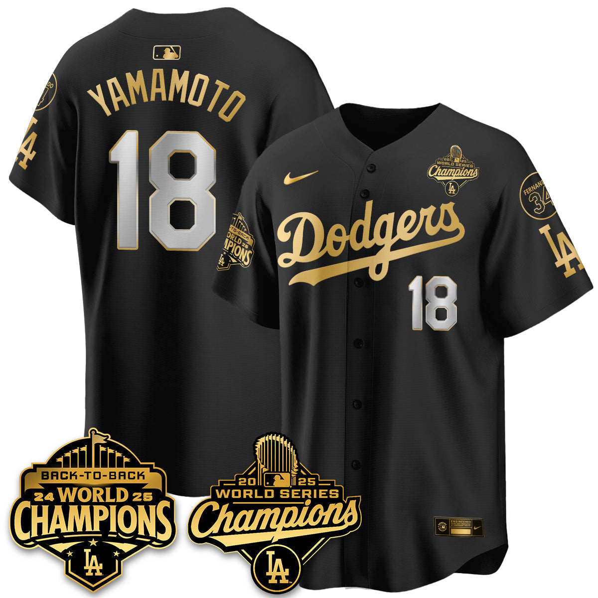 LAD 2025 World Series Champions Jersey - Stitched