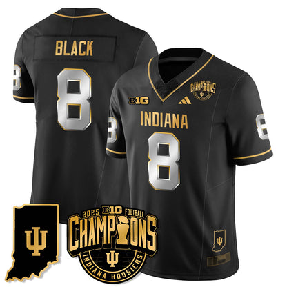 Indiana H Vapor Limited Football Gold Jersey - Big 10 Champions - Stitched
