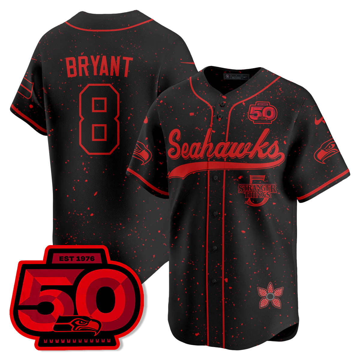 SEA Stranger Things Vapor Limited Baseball Jersey - Stitched