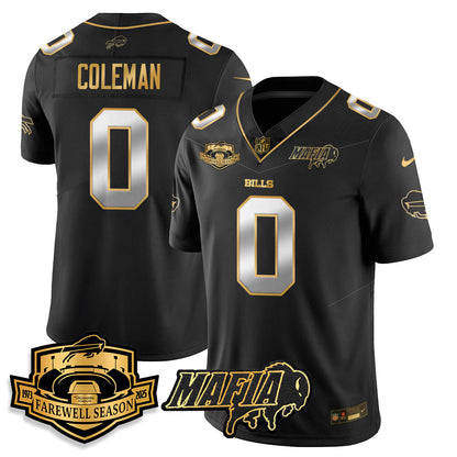 BUF 2025 Bills Mafia Patch Gold Vapor Limited Jersey - Stitched