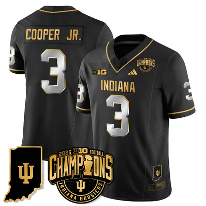 Indiana H Vapor Limited Football Gold Jersey - Big 10 Champions - Stitched