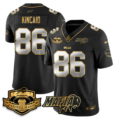 BUF 2025 Bills Mafia Patch Gold Vapor Limited Jersey - Stitched