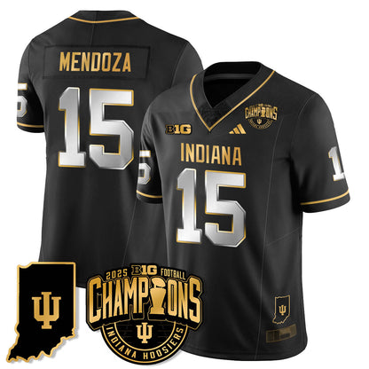 Indiana H Vapor Limited Football Gold Jersey - Big 10 Champions - Stitched