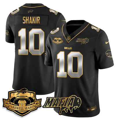 BUF 2025 Bills Mafia Patch Gold Vapor Limited Jersey - Stitched