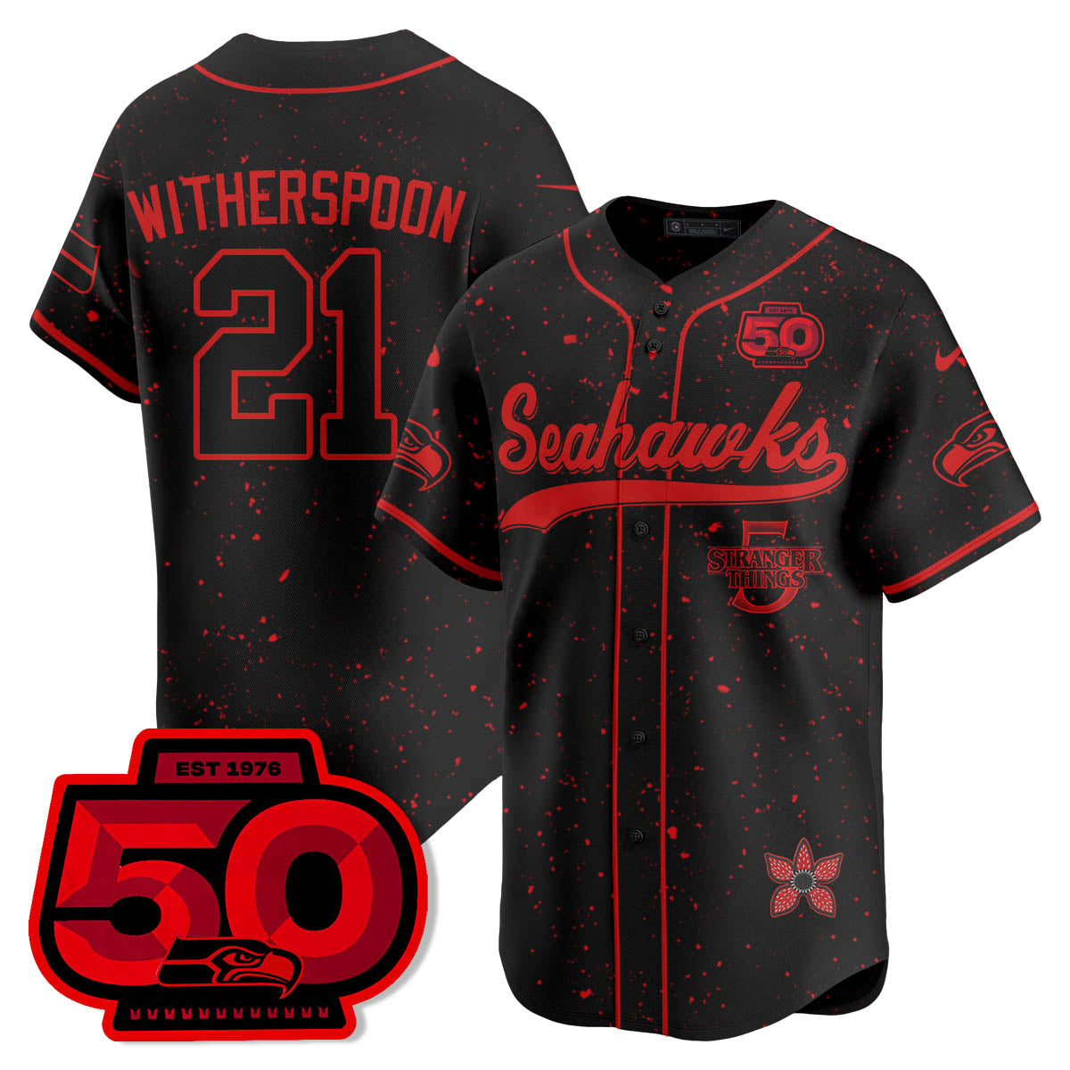SEA Stranger Things Vapor Limited Baseball Jersey - Stitched