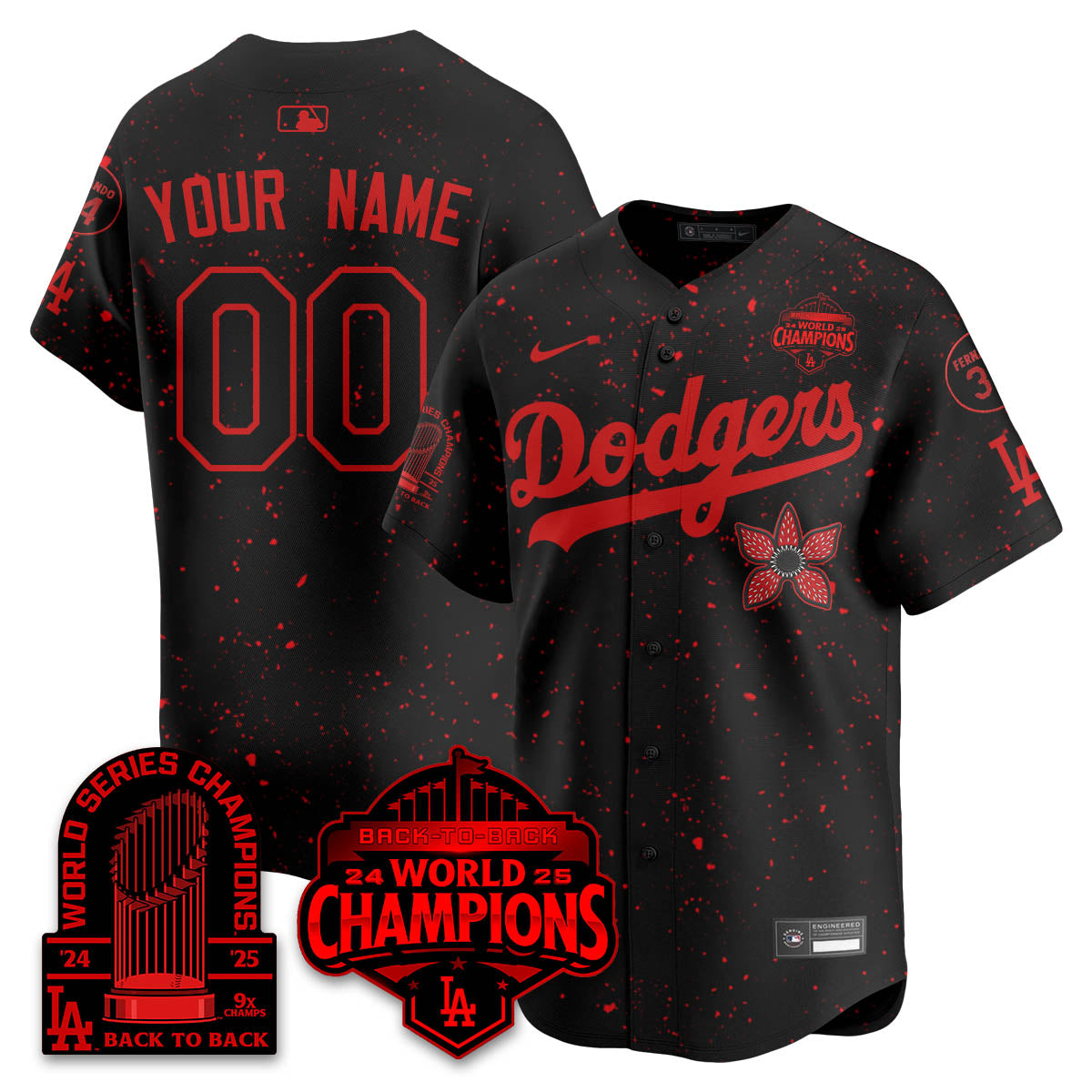 Custom LAD 2025 Champions x Stranger Things x 9x Champs Vapor Premier Jersey - Stitched