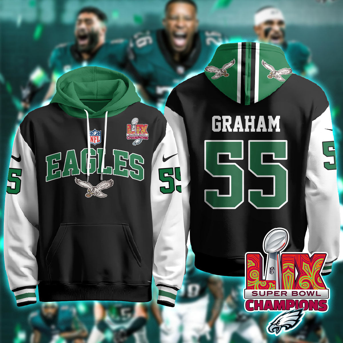 PHI Super Bowl LIX Champions Hoodie