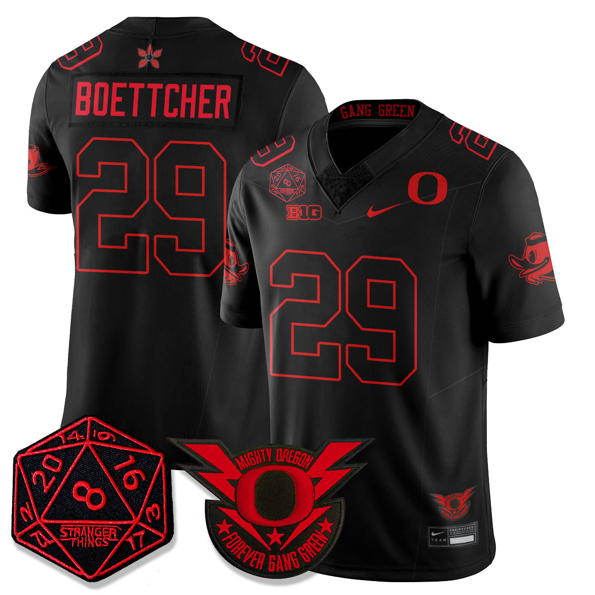 Oregon Ducks Stranger Things Vapor Limited Jersey - All Stitched