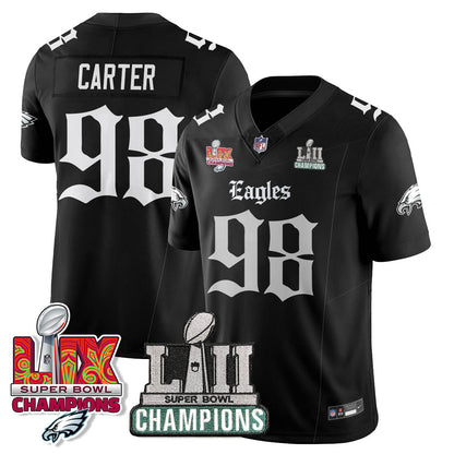 PHI 'Gothic Philly' LII-LIX Super Bowl Champions Vapor Limited Jersey - Stitched