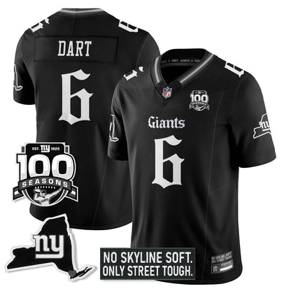 NYG 100th Seasons 'Gothic Gotham Edition' Vapor Limited Jersey - Stitched
