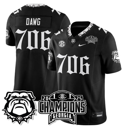 Georgia Bulldogs Gothic Vapor Limited Jersey - SEC Football Champions - All Stitched