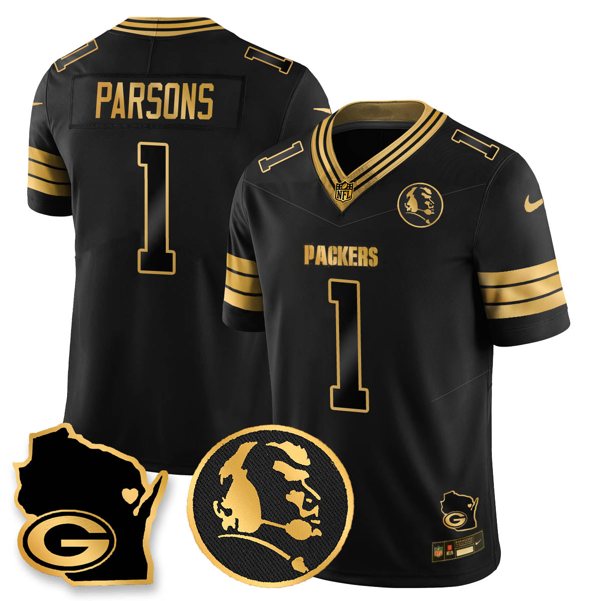 GB 4-Time Champions Vapor Limited Jersey - John Madden Patch - Stitched