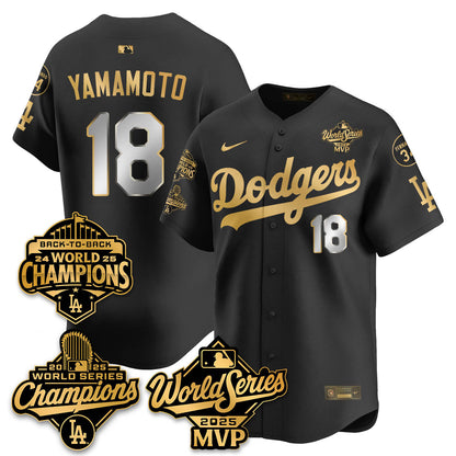 Yoshinobu Yamamoto LAD 2025 World Series MVP Jersey - Stitched