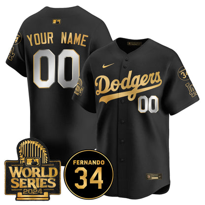 Dodgers Fernando Valenzuela Memorial Custom Jersey - Stitched
