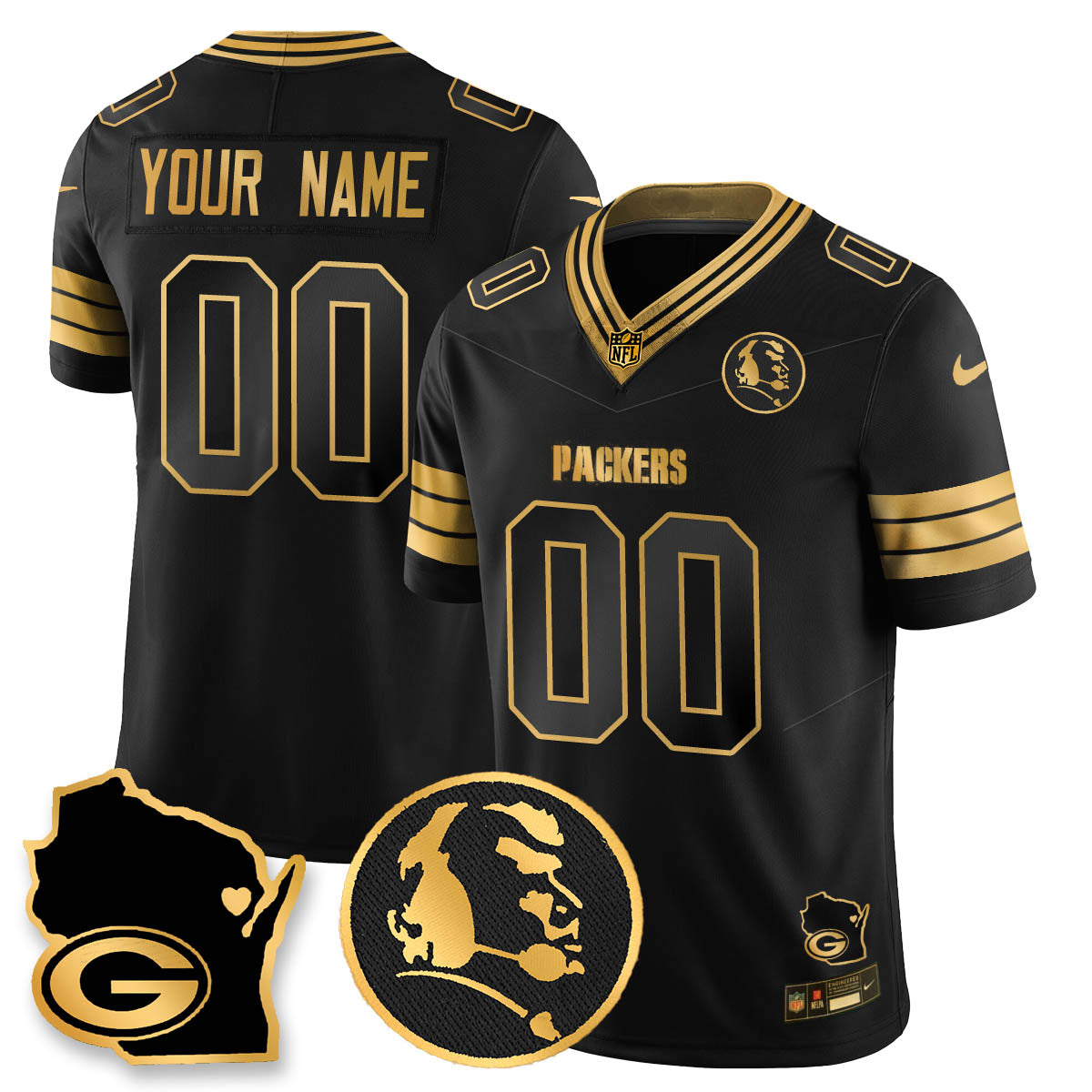 GB 4-Time Champions Vapor Limited Jersey - John Madden Patch - Stitched