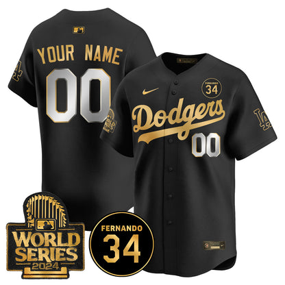 Dodgers Fernando Valenzuela Memorial Custom Jersey - Stitched