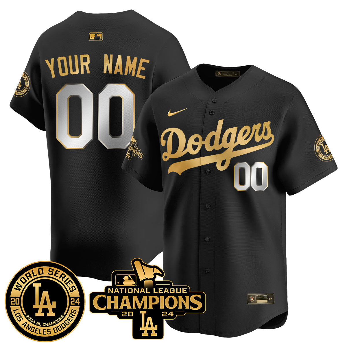 LAD World Series NL Champions Custom Jersey - Stitched